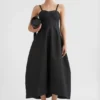 Abito bustier tecnico in gabardine