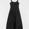 Abito bustier tecnico in gabardine