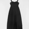 Abito bustier tecnico in gabardine