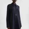 Abito camicia in gabardine di lana