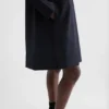 Abito camicia in gabardine di lana