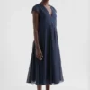 Abito plissettato in organza di cotone