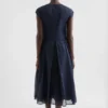 Abito plissettato in organza di cotone