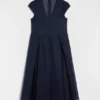 Abito plissettato in organza di cotone