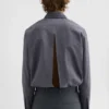 Camicia in cotone con colletto a più strati