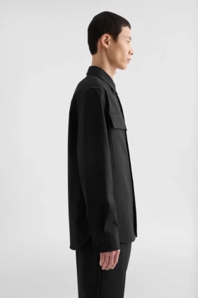 Camicia in gabardine di lana leggera