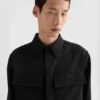 Camicia in gabardine di lana leggera