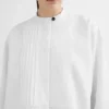Camicia in lino a pieghe