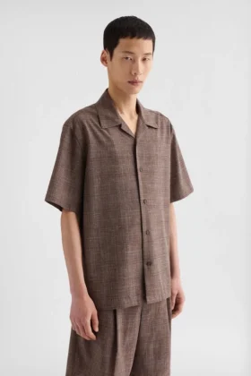 Camicia in misto lana flammé