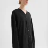 Camicia in popeline di cotone con scollo a V