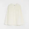 Camicia in popeline di cotone con scollo a V