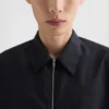 Camicia in popeline di lana con chiusura a zip