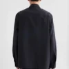 Camicia in popeline di lana con chiusura a zip
