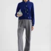 Cardigan leggero in lana con collo a giro