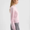 Cardigan leggero in lana con collo a giro