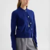 Cardigan leggero in lana con collo a giro