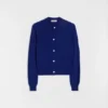 Cardigan leggero in lana con collo a giro