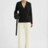 Cardigan leggero in lana con scollo a V