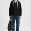 Felpa con zip in spugna di cotone