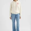 Felpa con zip in spugna di cotone