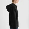 Felpa con zip in spugna di cotone
