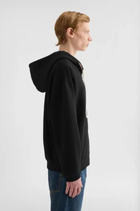 Felpa con zip in spugna di cotone