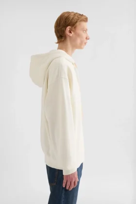 Felpa con zip in spugna di cotone