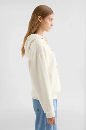 Felpa con zip in spugna di cotone