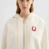 Felpa con zip in spugna di cotone