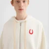 Felpa con zip in spugna di cotone