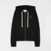 Felpa con zip in spugna di cotone