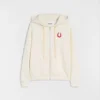 Felpa con zip in spugna di cotone