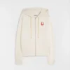 Felpa con zip in spugna di cotone
