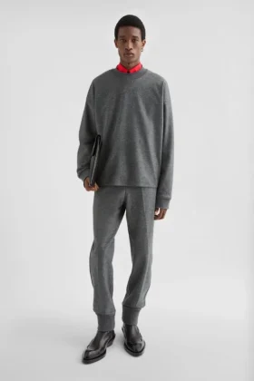 Felpa girocollo in lana Melton