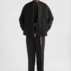 Giacca bomber imbottita in lana Melton