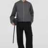 Giacca con zip in lana Melton