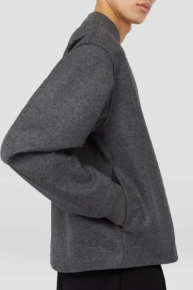 Giacca con zip in lana Melton