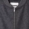 Giacca con zip in lana Melton