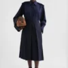 Gonna a pieghe in gabardine di lana