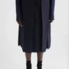 Gonna a pieghe in gabardine di lana