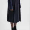 Gonna a pieghe in gabardine di lana