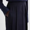 Gonna a pieghe in gabardine di lana