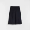 Gonna a pieghe in gabardine di lana