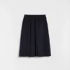 Gonna a pieghe in gabardine di lana