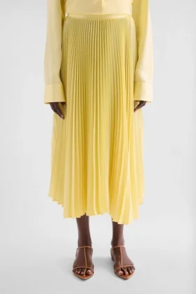 Gonna a pieghe in twill tecnico
