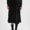 Gonna a pieghe in twill tecnico