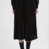 Gonna a pieghe in twill tecnico