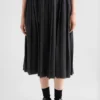 Gonna plissettata in denim leggero