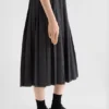 Gonna plissettata in denim leggero