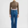 Pantaloni a zampa in denim